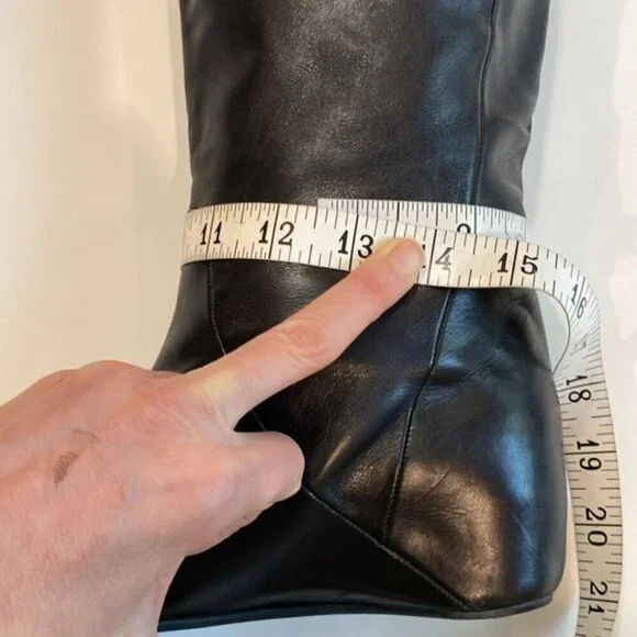 Laurel Over The Knee Covered Wedge Heel Boots Black Size 36 - Picture 9 of 16